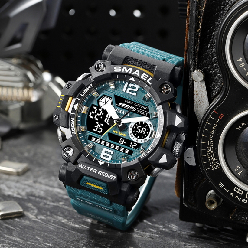 Чоловічий годинник Smael Chrono 1443 синій, кварцовий, водостійкість 5 атм — фото 2