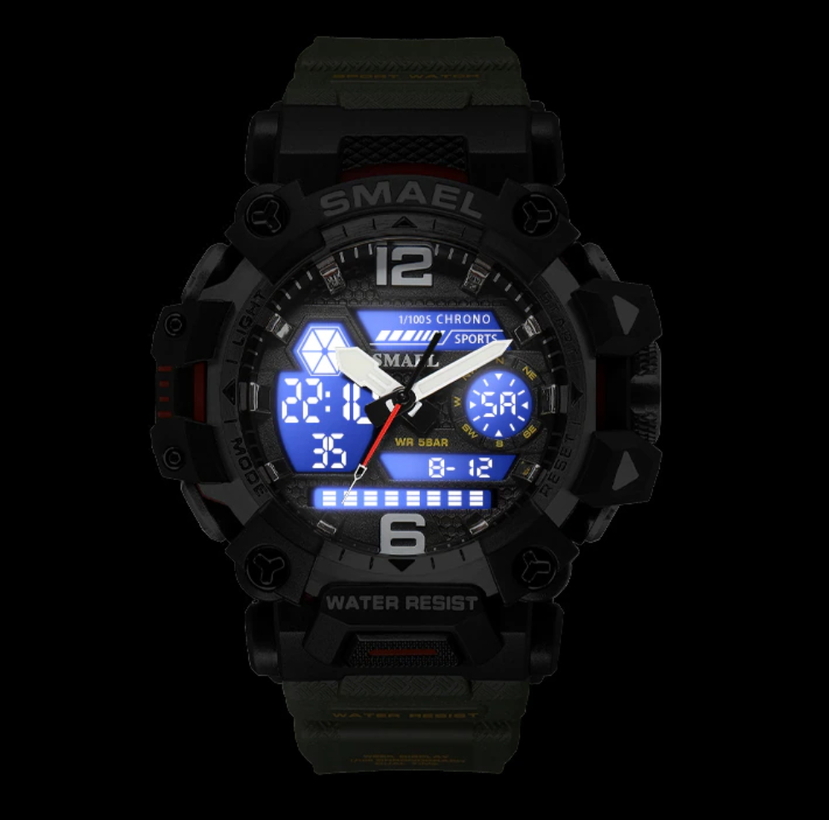 Чоловічий годинник Smael Chrono 1443 синій, кварцовий, водостійкість 5 атм — фото 4