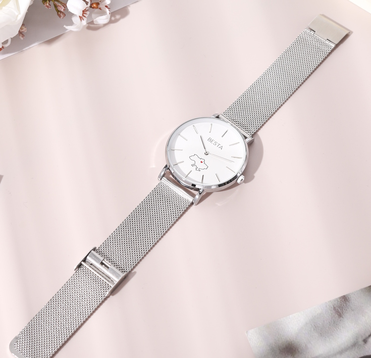 Унісекс годинник Besta Love UA Silver 39 мм зі сріблястим браслетом — фото 9