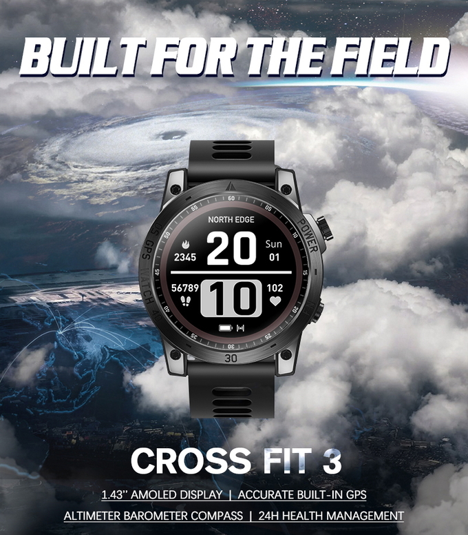 Смарт-годинник North Edge CrossFit GPS Black з AMOLED-дисплеєм, GPS і компасом — фото 7