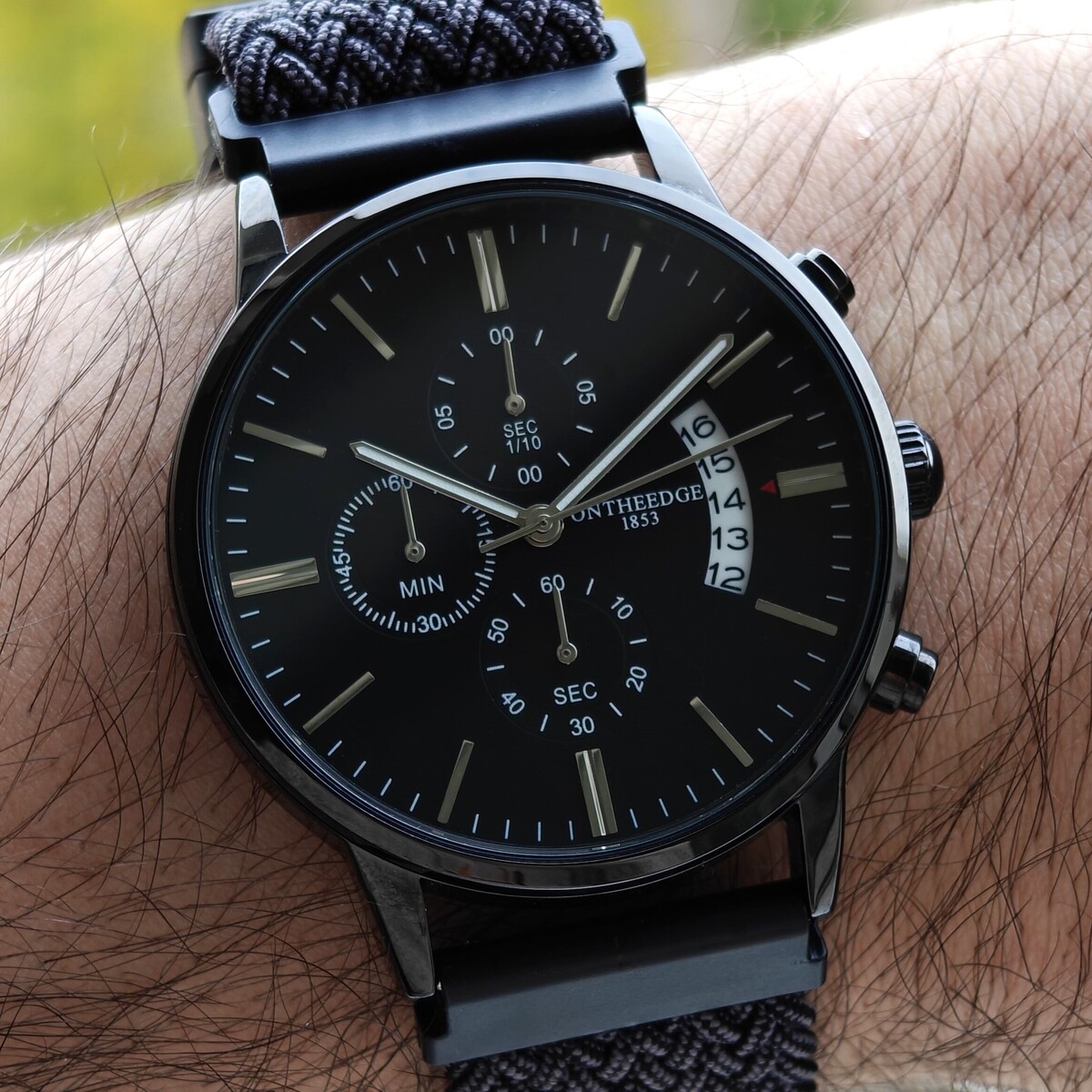 Чоловічий годинник MegaLith 2168 Super Nylon з 2 ремінцями, чорний — фото 7