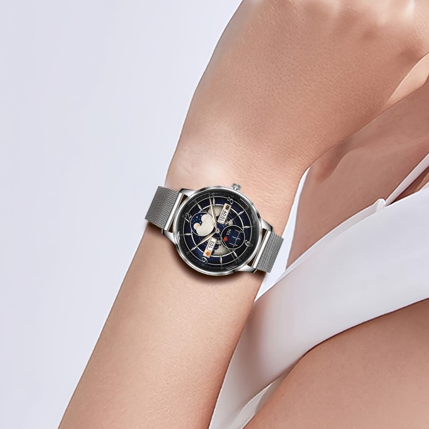 Смартгодинник UWatch Smart Brilliant Slim Silver, AMOLED 1.19, сріблястий, 2 ремінці — фото 10