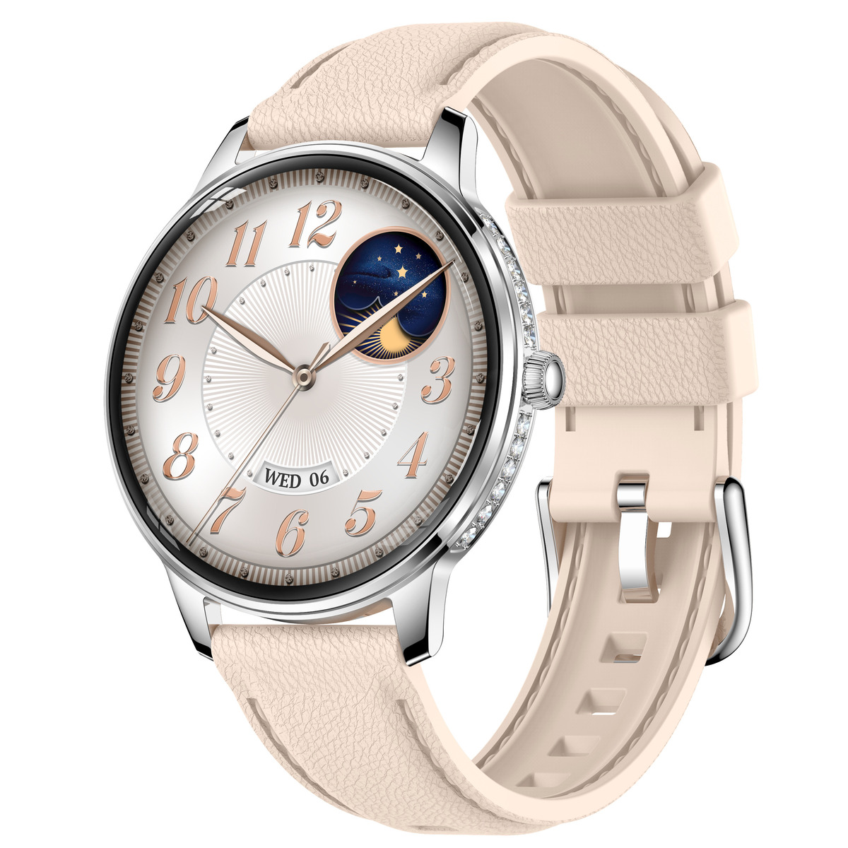 Смартгодинник UWatch Smart Brilliant Slim Silver, AMOLED 1.19, сріблястий, 2 ремінці — фото 2