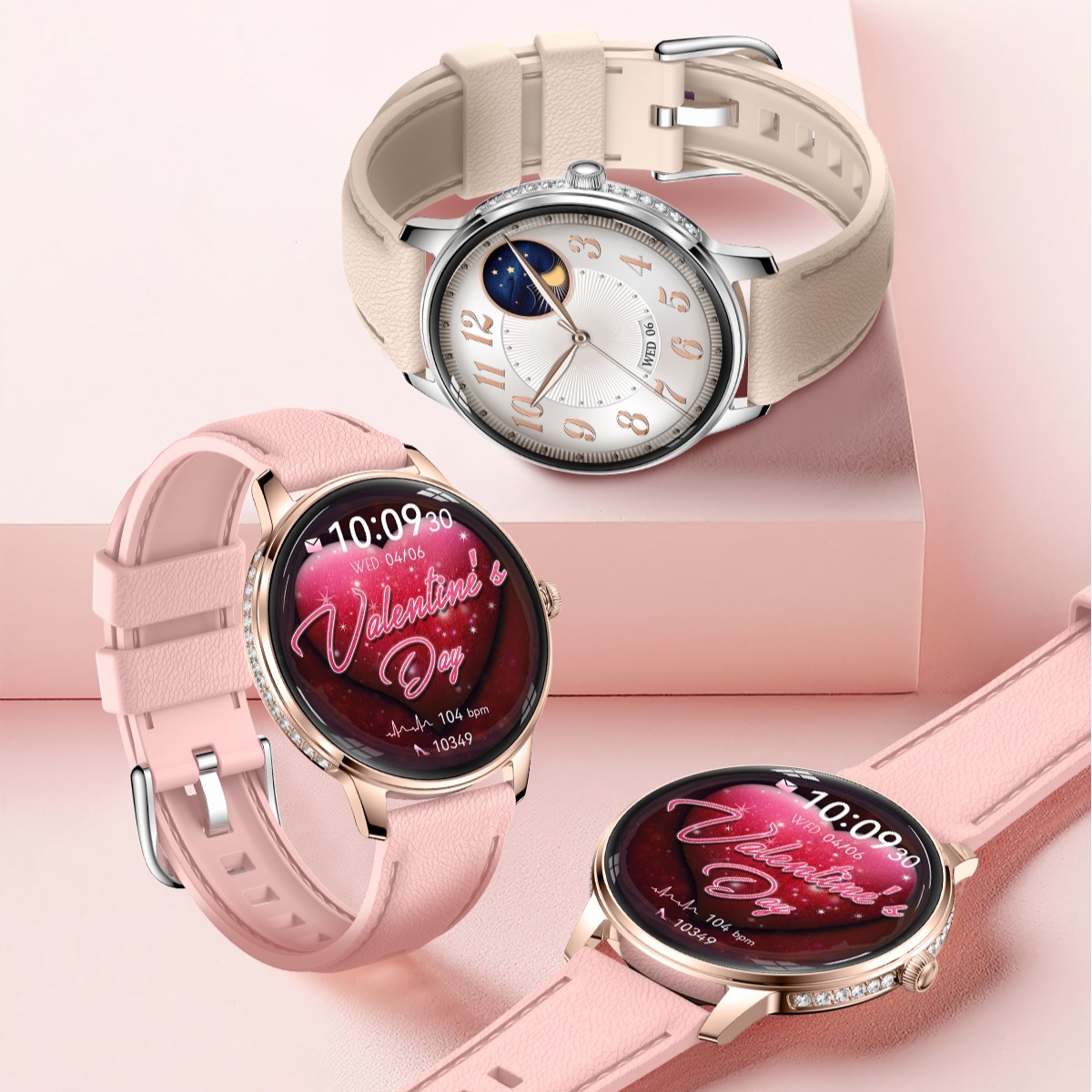 Смартгодинник UWatch Smart Brilliant Slim Silver, AMOLED 1.19, сріблястий, 2 ремінці — фото 9