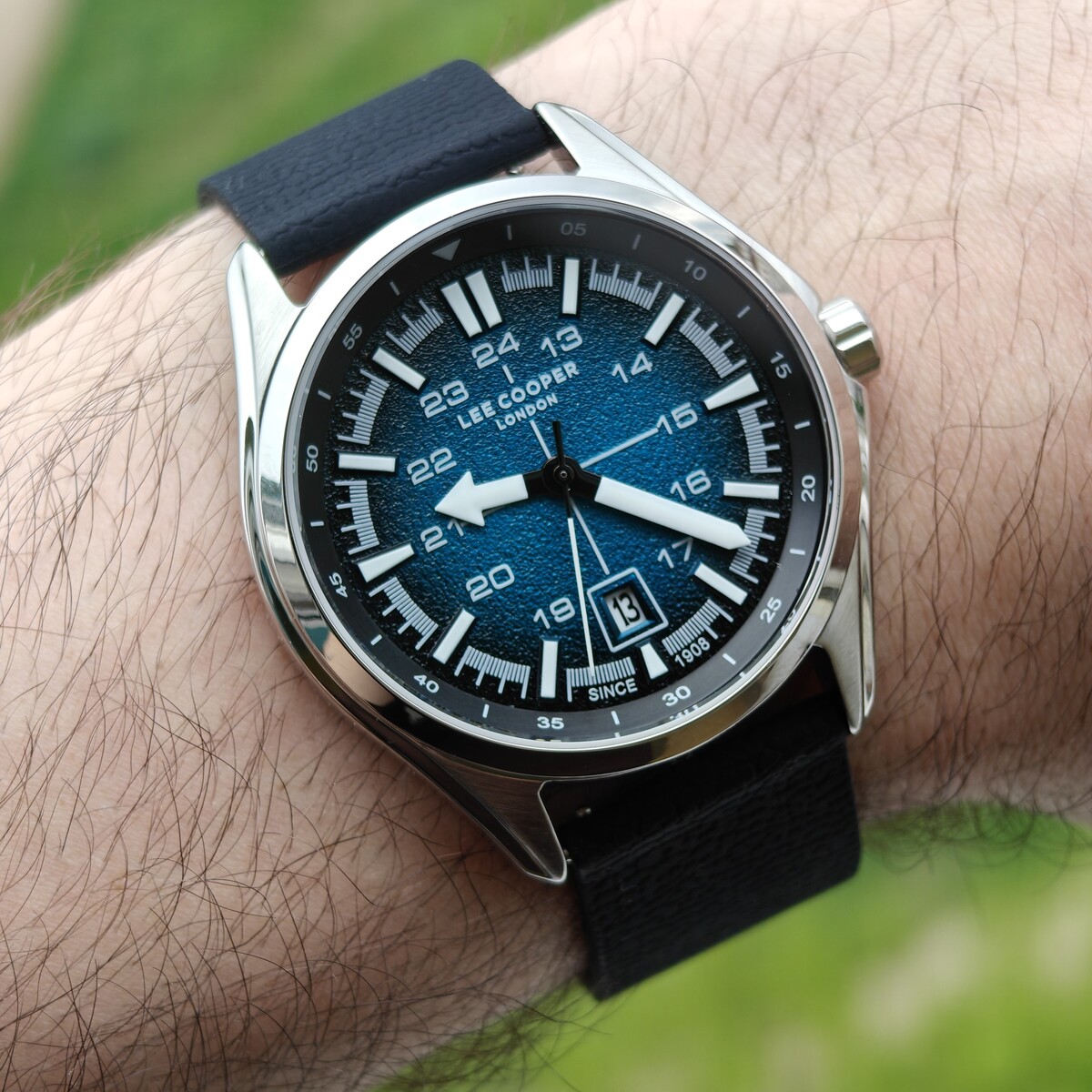 Чоловічий годинник Lee Cooper Flight Extra Leather 2455, синій циферблат, 2 ремінці — фото 7
