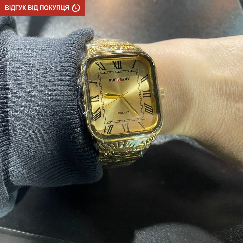Чоловічий годинник Aocasdiy Vintage 1992, кварцовий, золотистий, 40 мм — фото 5