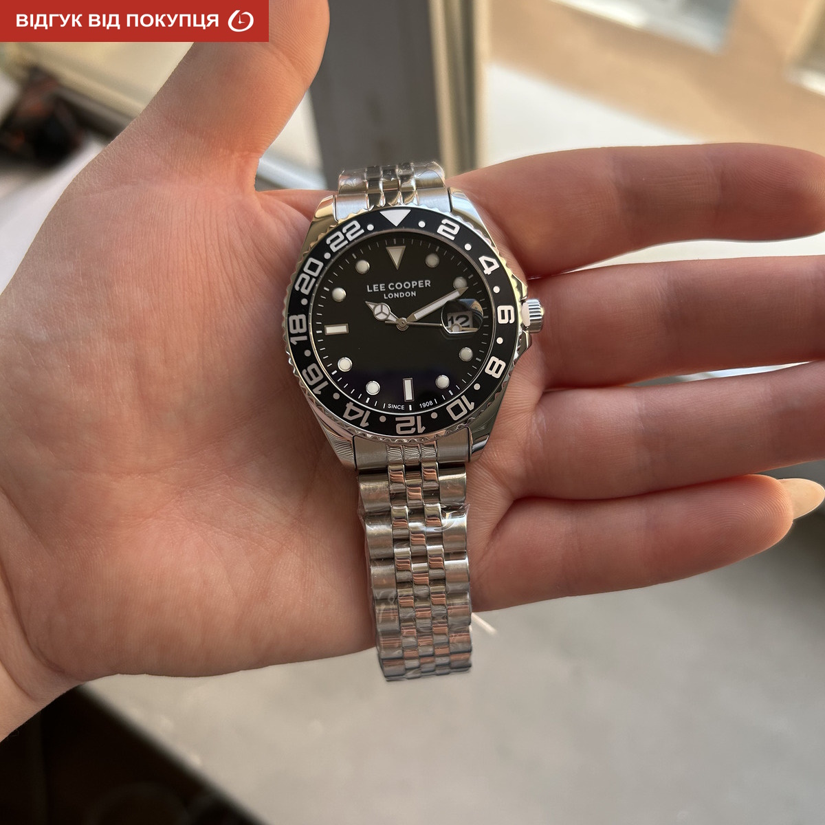 Чоловічий годинник Lee Cooper Daytona Black 1966 з чорним циферблатом — фото 10
