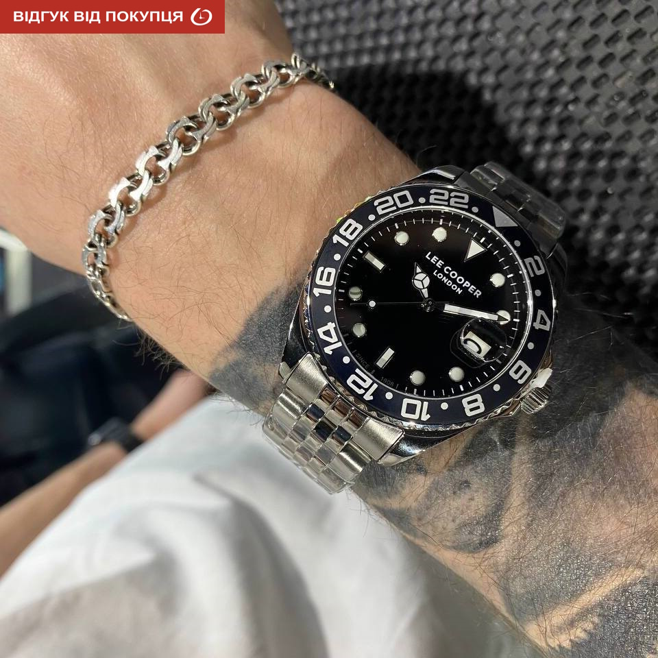 Чоловічий годинник Lee Cooper Daytona Black 1966 з чорним циферблатом — фото 9
