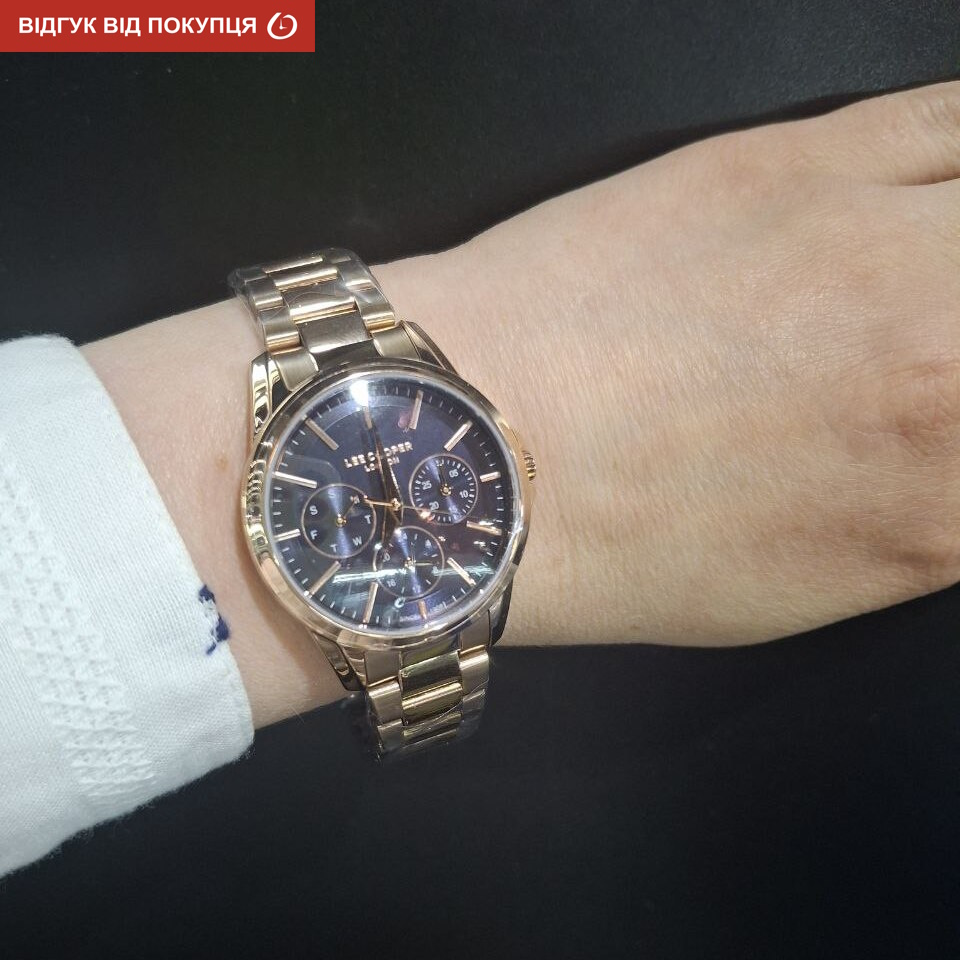 Жіночий годинник Lee Cooper Korsica 1964 з синім циферблатом, рожеве золото — фото 10