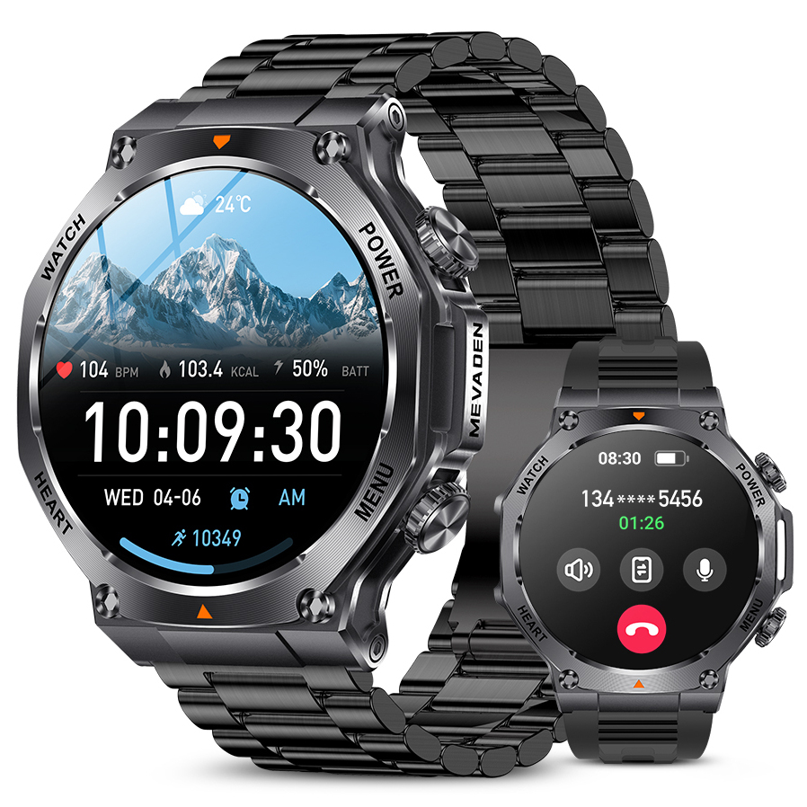Смарт-годинник UWatch Smart Mevaden Ultra Steel 1.7 дюйма, сталевий корпус, 2 ремінці