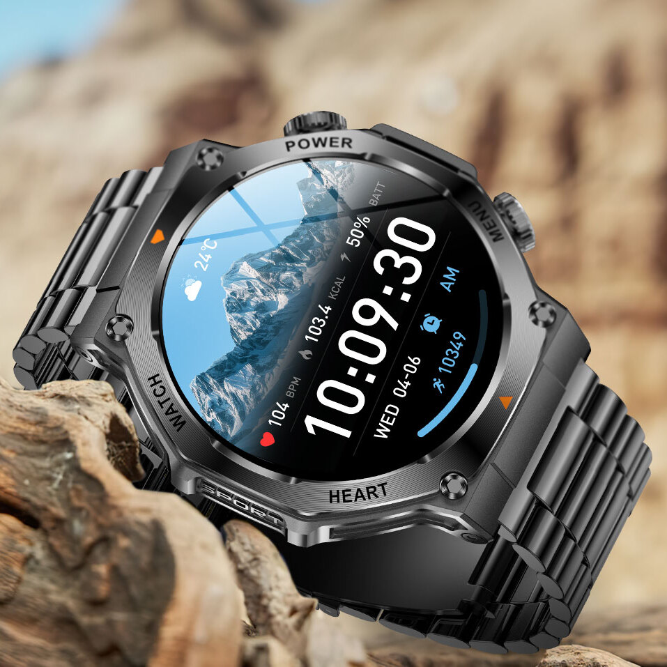 Смарт-годинник UWatch Smart Mevaden Ultra Steel 1.7 дюйма, сталевий корпус, 2 ремінці — фото 4