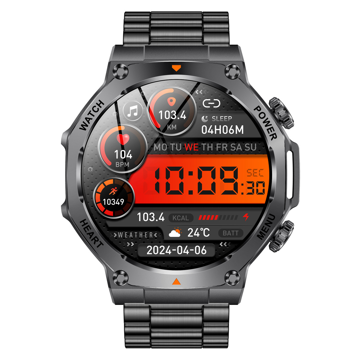 Смарт-годинник UWatch Smart Mevaden Ultra Steel 1.7 дюйма, сталевий корпус, 2 ремінці — фото 2