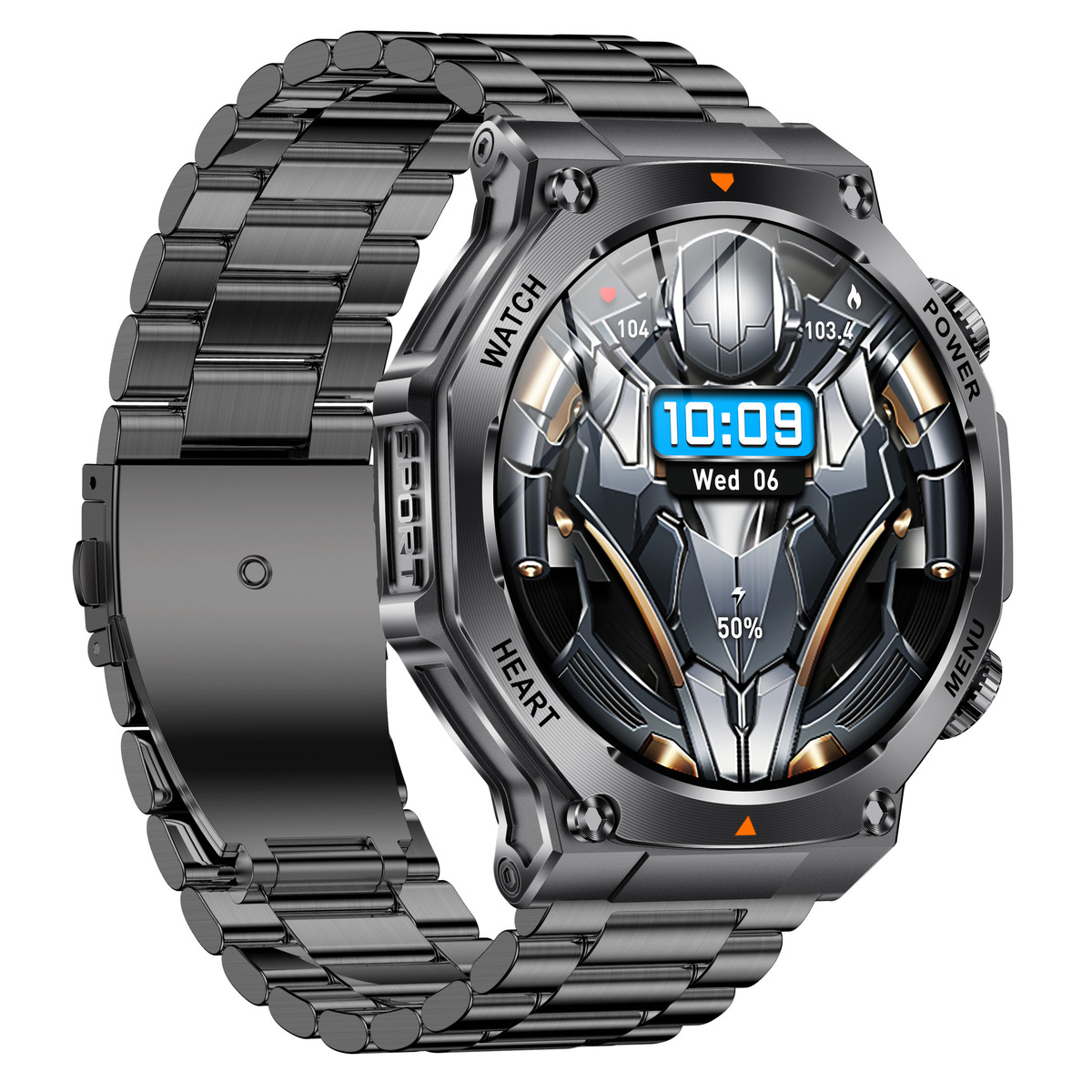 Смарт-годинник UWatch Smart Mevaden Ultra Steel 1.7 дюйма, сталевий корпус, 2 ремінці — фото 3