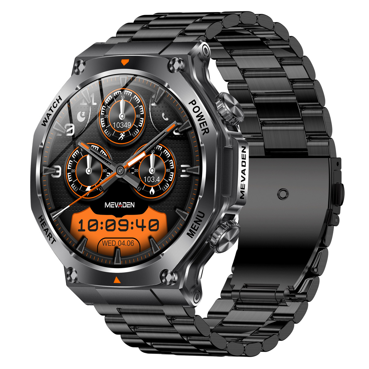 Смарт-годинник UWatch Smart Mevaden Ultra Steel 1.7 дюйма, сталевий корпус, 2 ремінці — фото 8