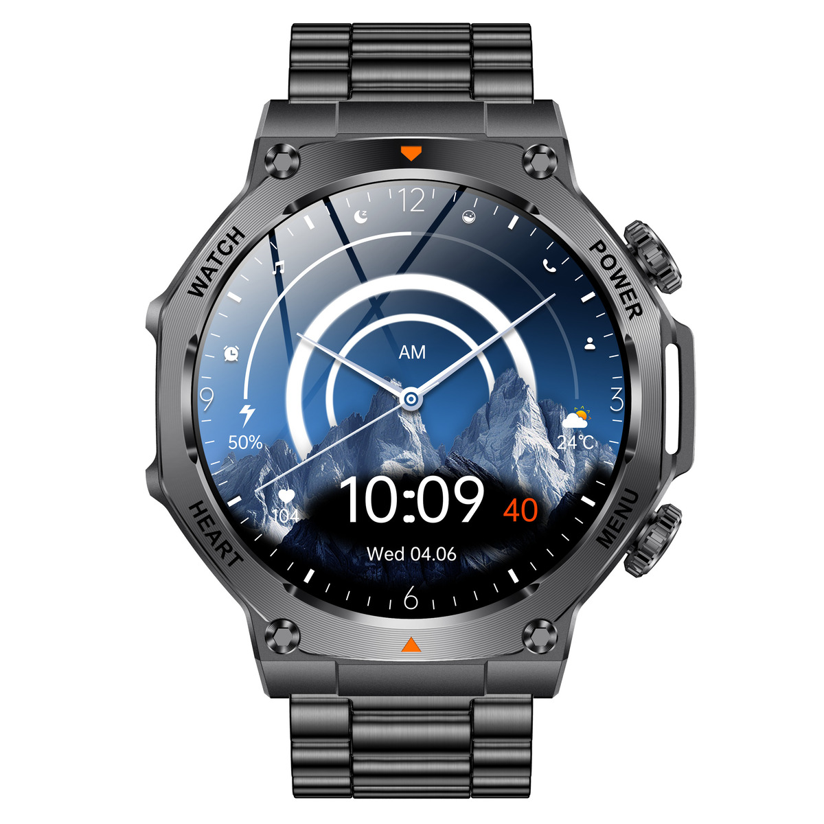 Смарт-годинник UWatch Smart Mevaden Ultra Steel 1.7 дюйма, сталевий корпус, 2 ремінці — фото 9