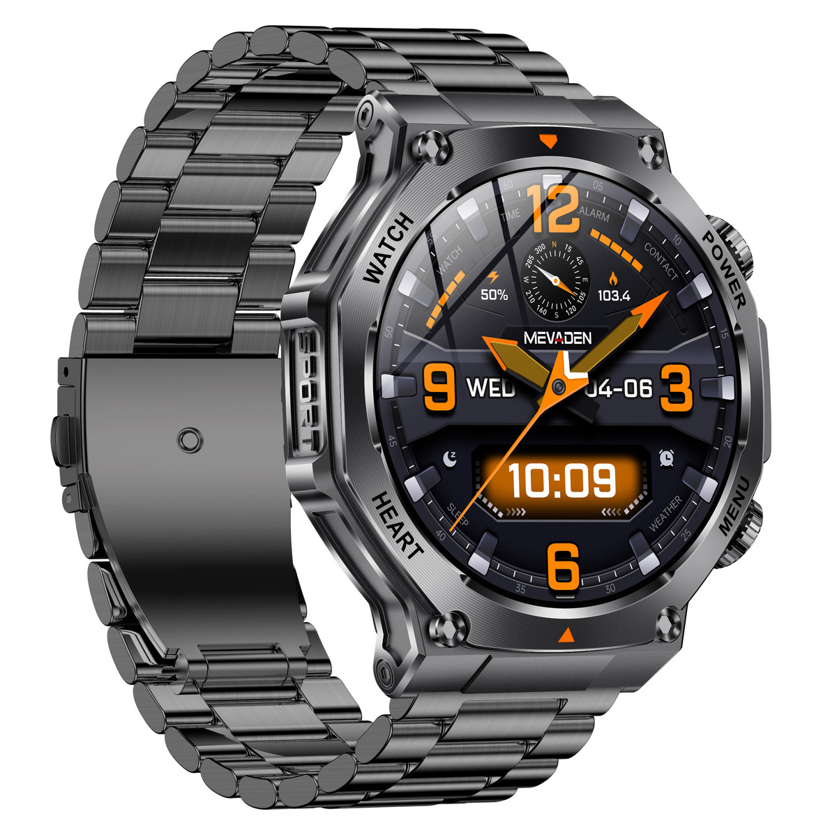 Смарт-годинник UWatch Smart Mevaden Ultra Steel 1.7 дюйма, сталевий корпус, 2 ремінці — фото 10