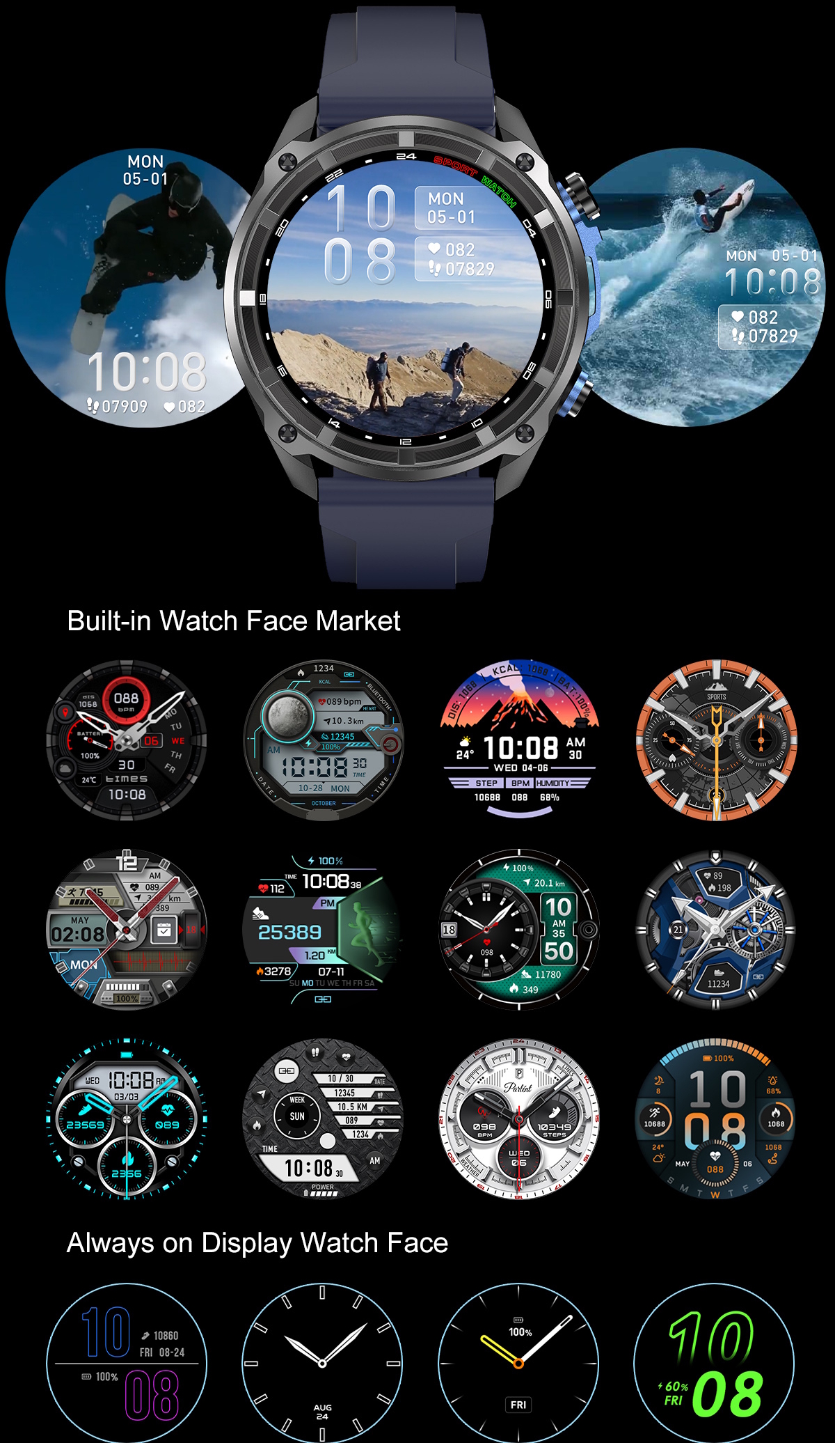 Смартгодинник UWatch Smart Navigation Pro GPS AMOLED з 2 ремінцями — фото 7