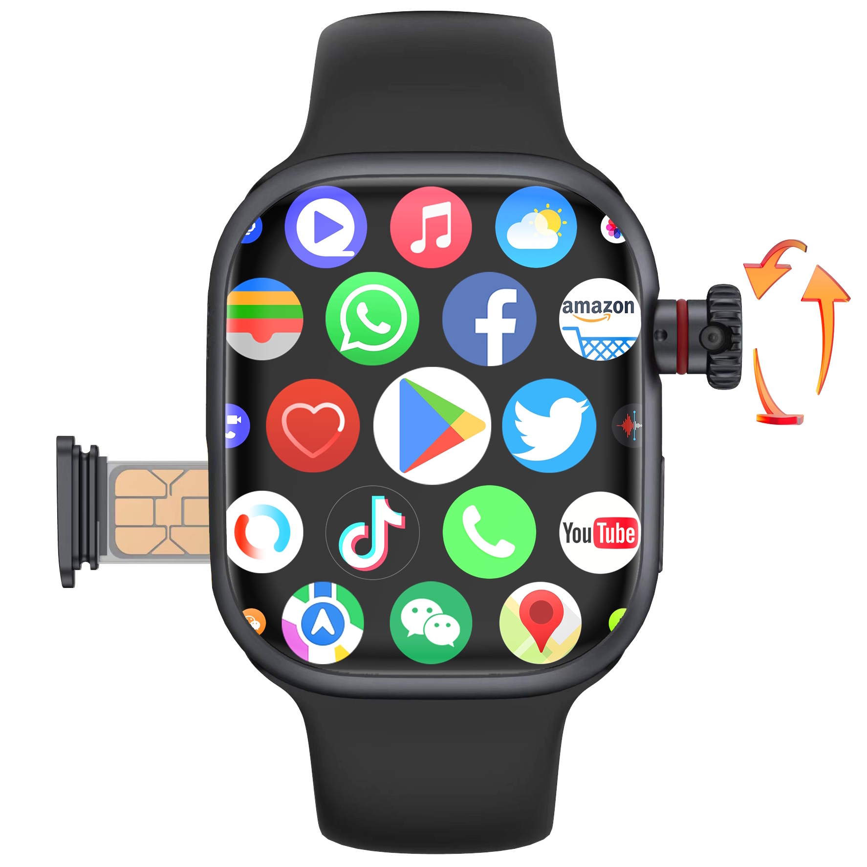 Смарт-годинник UWatch Smart Sim CD99 з SIM, камерою, GPS та AMOLED 2,26″ — фото 1