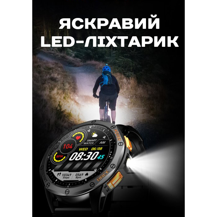 Смарт-годинник UWatch Smart GPS Max ArmyGreen з AMOLED, GPS і 2 ремінцями — фото 7