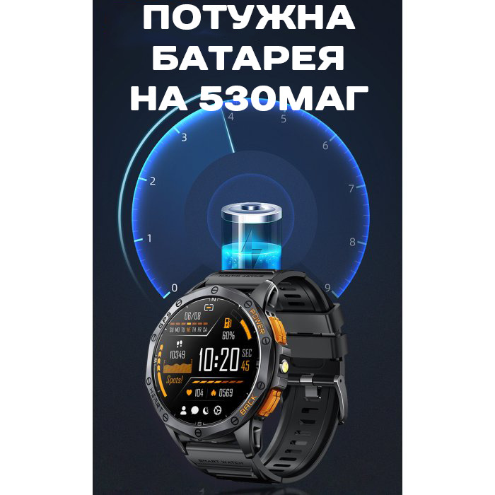 Смарт-годинник UWatch Smart GPS Max ArmyGreen з AMOLED, GPS і 2 ремінцями — фото 8