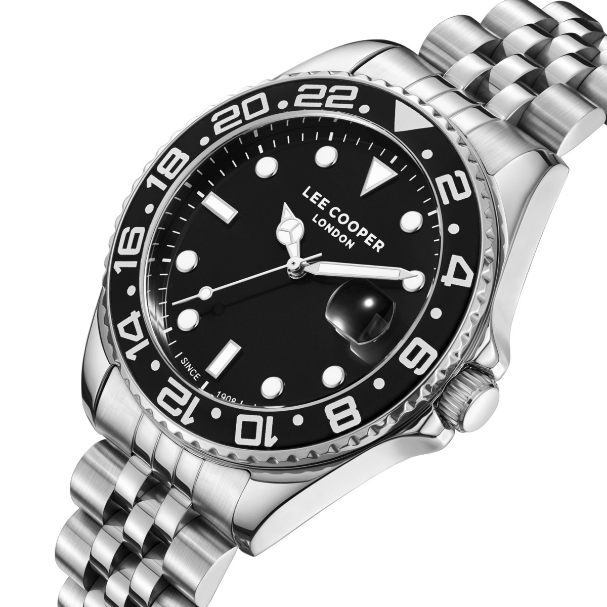Чоловічий годинник Lee Cooper Daytona Black 1966 з чорним циферблатом — фото 1