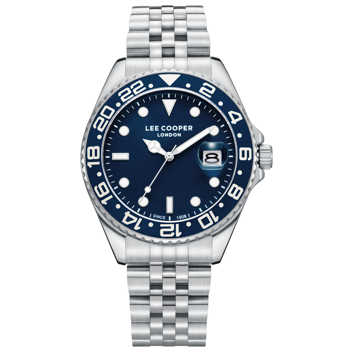 Чоловічий годинник Lee Cooper Daytona Blue 1967 зі сталевим браслетом — фото 2