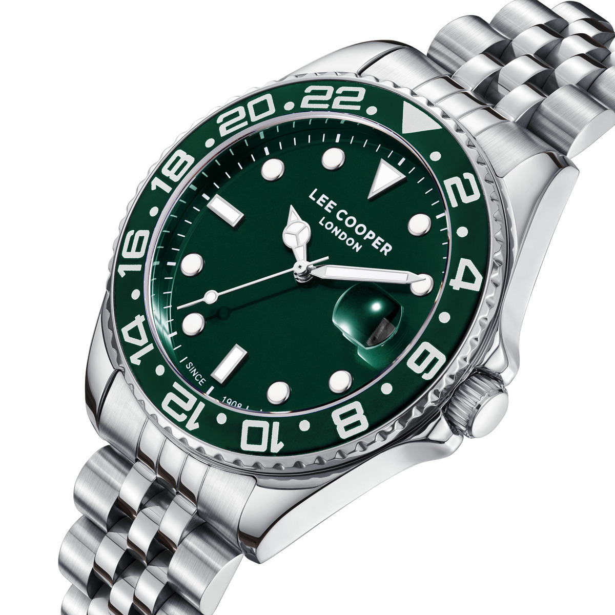 Чоловічий годинник Lee Cooper Daytona Green 42 мм із зеленим циферблатом — фото 1