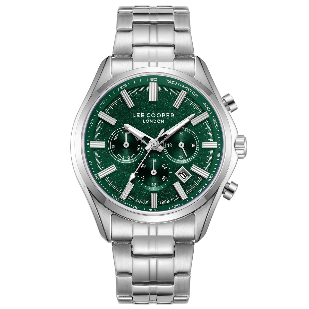 Чоловічий годинник Lee Cooper Fenix Green 1982 зі сталевим браслетом, 44 мм — фото 2