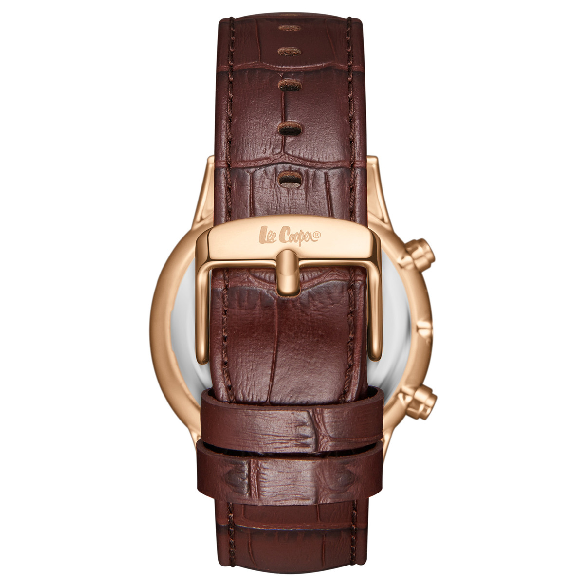 Чоловічий годинник Lee Cooper Leather Gold із синім циферблатом і шкіряним ремінцем — фото 3