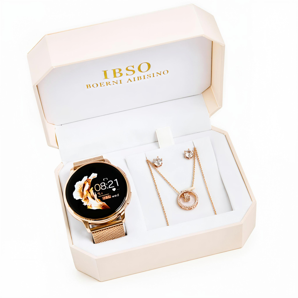 Подарунковий набір UWatch Smart Melisia IBSO Gold зі смарт-годинником і прикрасами — фото 1