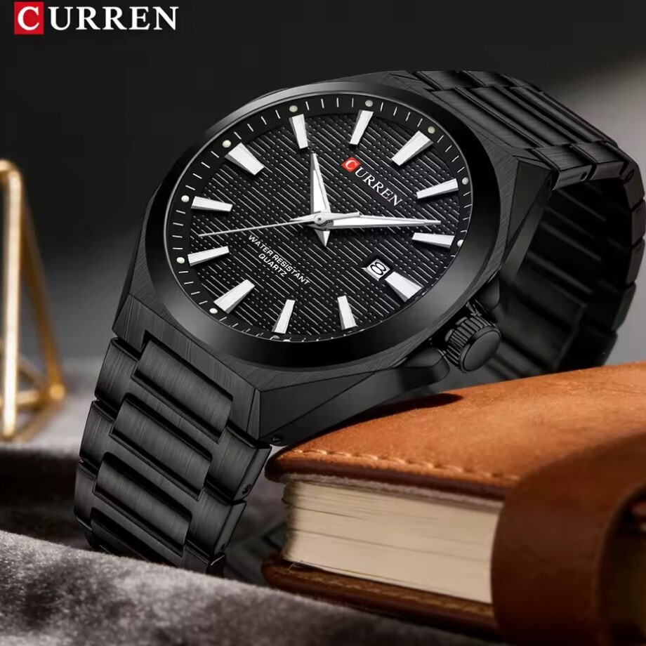 Чоловічий годинник Curren Scotland New 2393 чорний, сталевий браслет, кварцовий механізм — фото 5