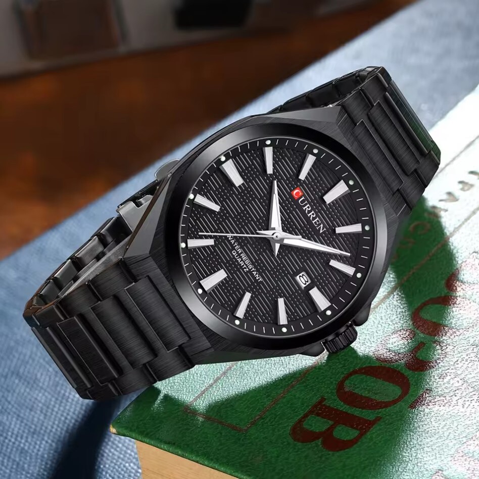 Чоловічий годинник Curren Scotland New 2393 чорний, сталевий браслет, кварцовий механізм — фото 7