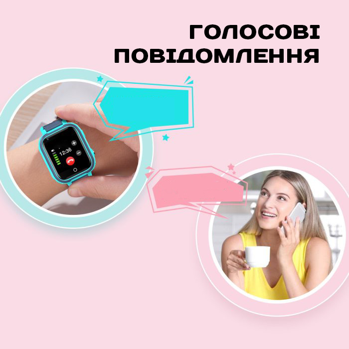Дитячий смарт-годинник UWatch Smart Kinder GPS Tracking 4G з GPS, камерою та SOS, блакитний — фото 5