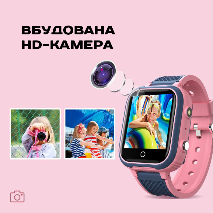 Дитячий смарт-годинник UWatch Smart Kinder GPS Tracking 4G з GPS, камерою та SOS, блакитний — фото 6