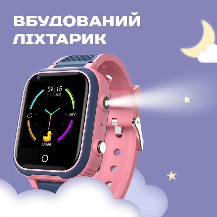 Дитячий смарт-годинник UWatch Smart Kinder GPS Tracking 4G з GPS, камерою та SOS, блакитний — фото 10
