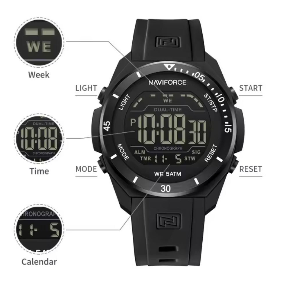 Чоловічий тактичний годинник Naviforce Strategy 2426, зелений, кварцовий Seiko — фото 7