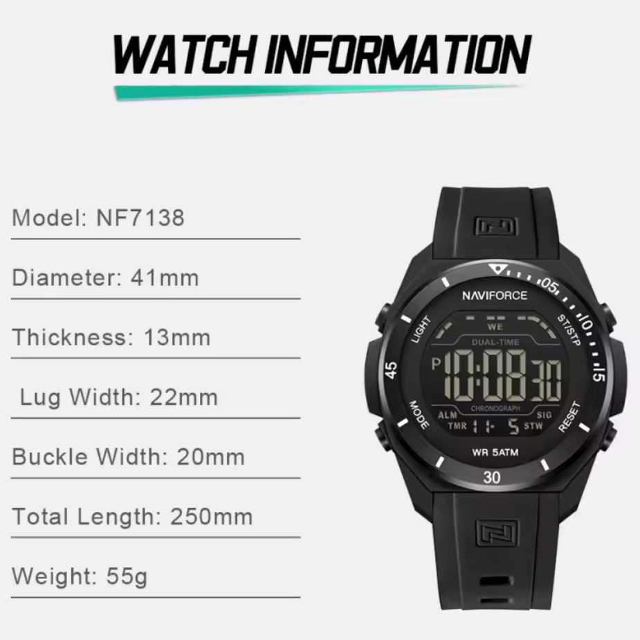 Чоловічий тактичний годинник Naviforce Strategy 2426, зелений, кварцовий Seiko — фото 8