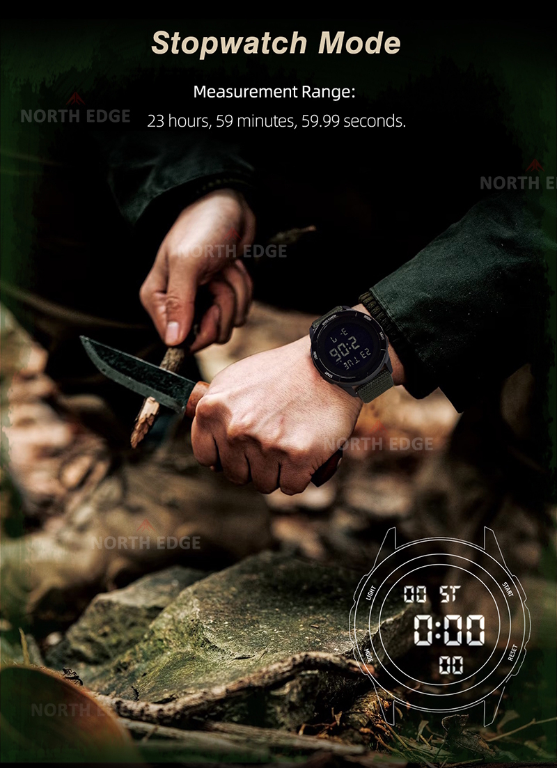 Чоловічий годинник North Edge Terrax Black, 45 мм, чорний — фото 4