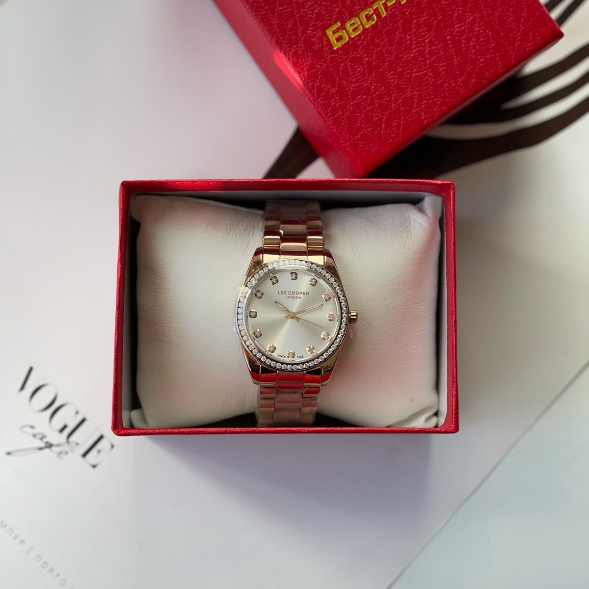 Жіночий годинник Lee Cooper Santorini Gold 1844, рожеве золото, 34 мм — фото 9
