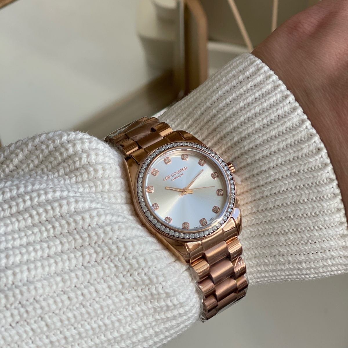 Жіночий годинник Lee Cooper Santorini Gold 1844, рожеве золото, 34 мм — фото 3