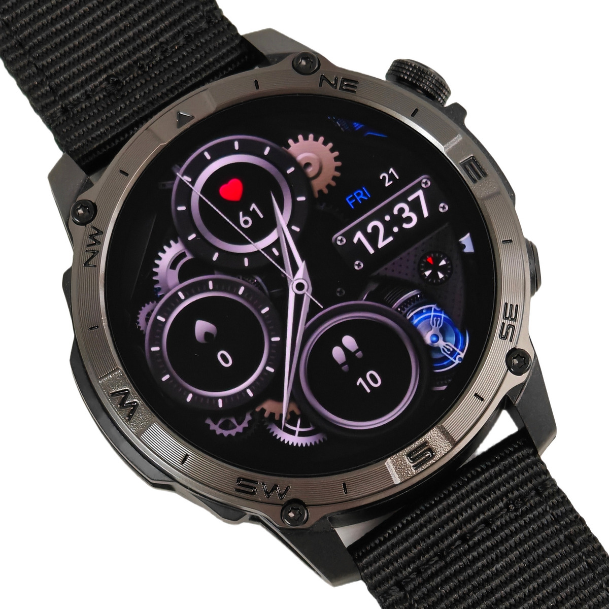 Смарт-годинник North Edge GPS Titan Black Spider з AMOLED, GPS і 2 ремінцями — фото 2