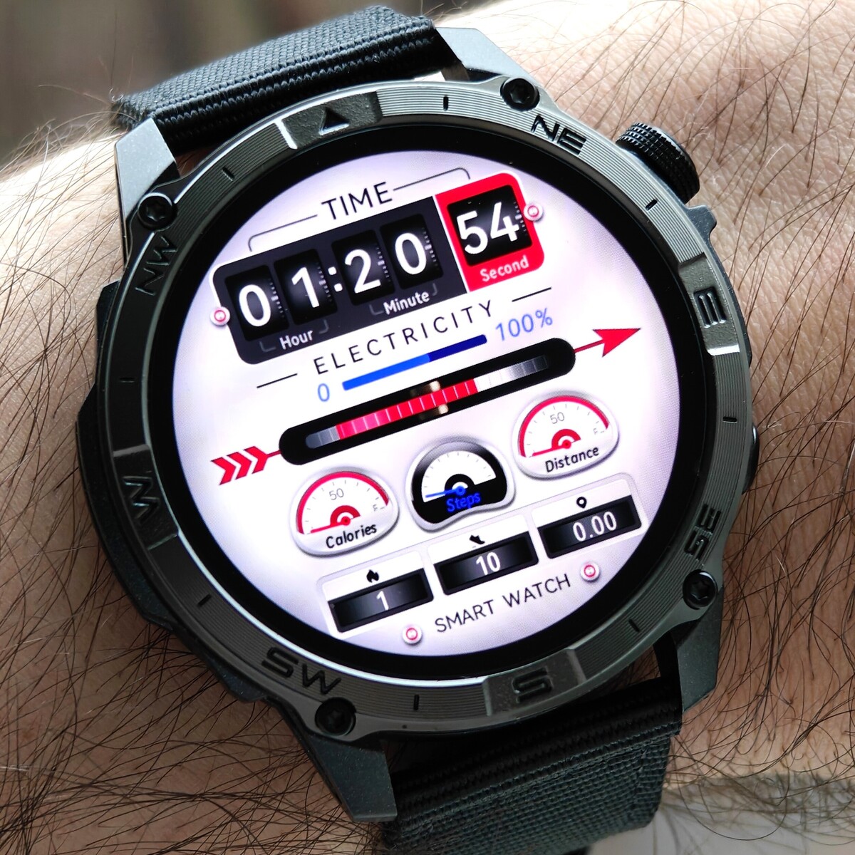 Смарт-годинник North Edge GPS Titan Black Spider з AMOLED, GPS і 2 ремінцями — фото 7