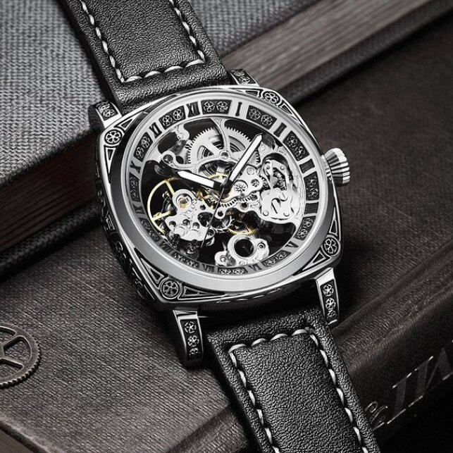 Чоловічий механічний годинник WishDoIt Baron 7011 Skeleton з автозаводом — фото 2
