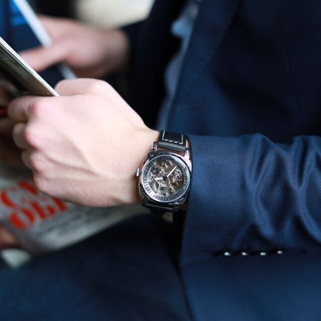 Чоловічий механічний годинник WishDoIt Baron 7011 Skeleton з автозаводом — фото 7