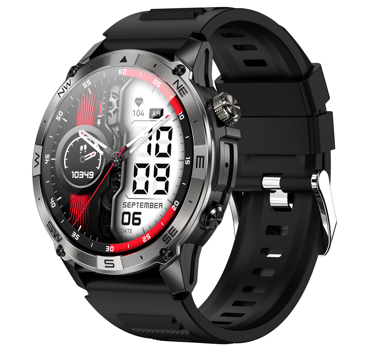 Смарт-годинник North Edge GPS Smart Titan з AMOLED, GPS і компасом, чорний — фото 2
