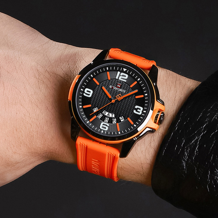 Чоловічий годинник Naviforce Young Orange 2028 з японським кварцовим механізмом — фото 3