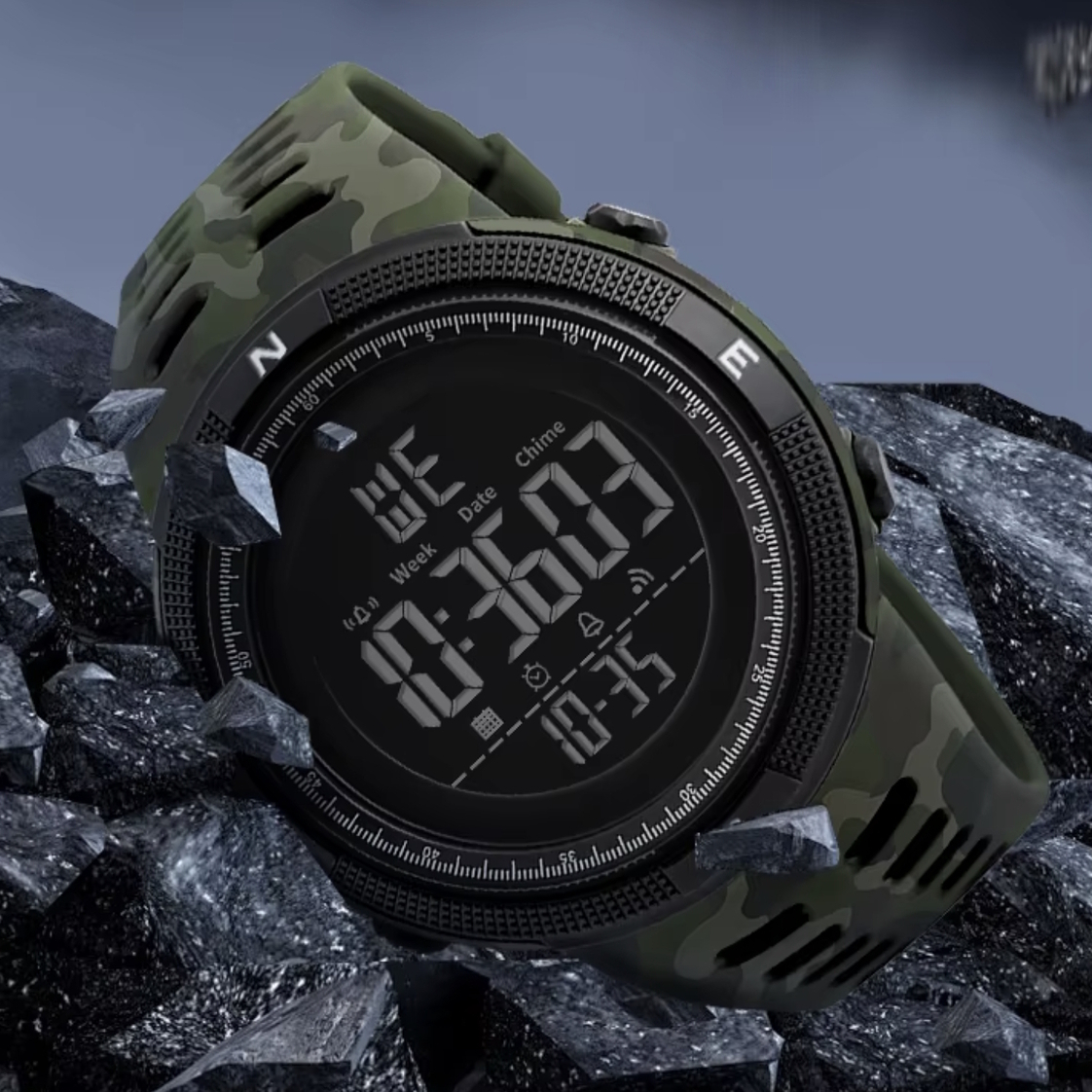 Чоловічий годинник Smael Army 2021 хакі з цифровим циферблатом — фото 8