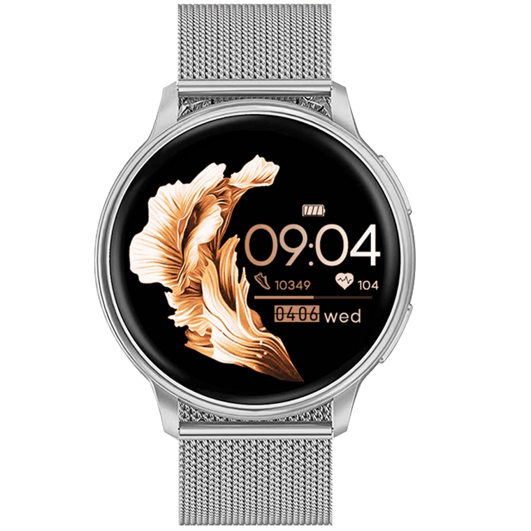 Жіночий смарт-годинник UWatch Smart Melisia Silver Steel 44 мм зі сталевим браслетом, 2 ремінці — фото 3