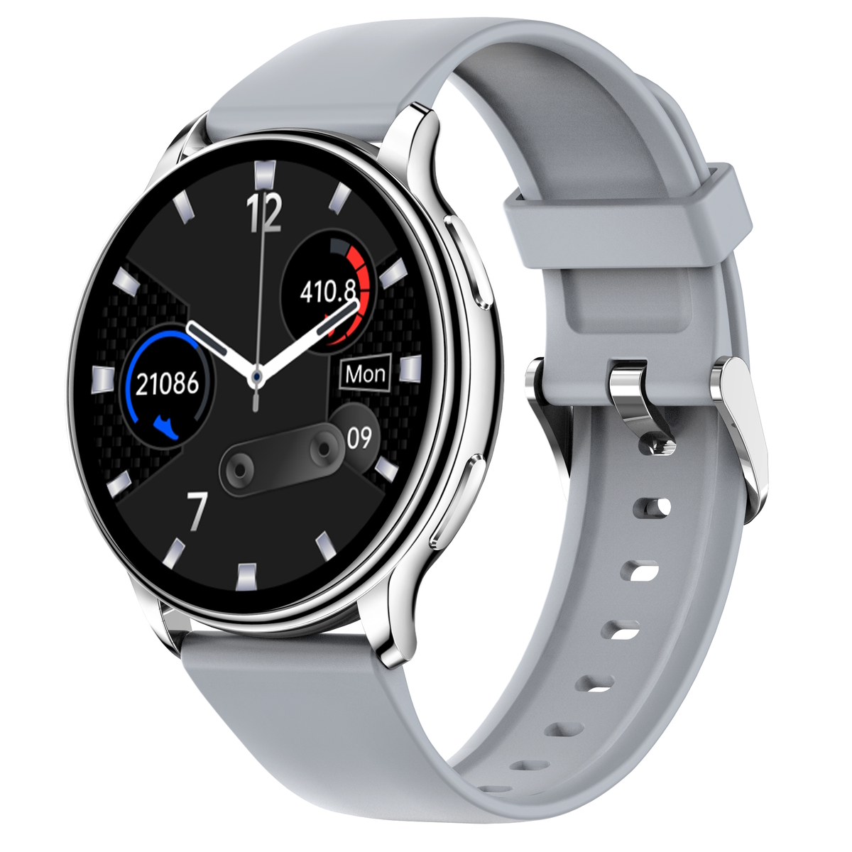 Жіночий смарт-годинник UWatch Smart Melisia Silver Rubber 44 мм, 2 ремінці — фото 2
