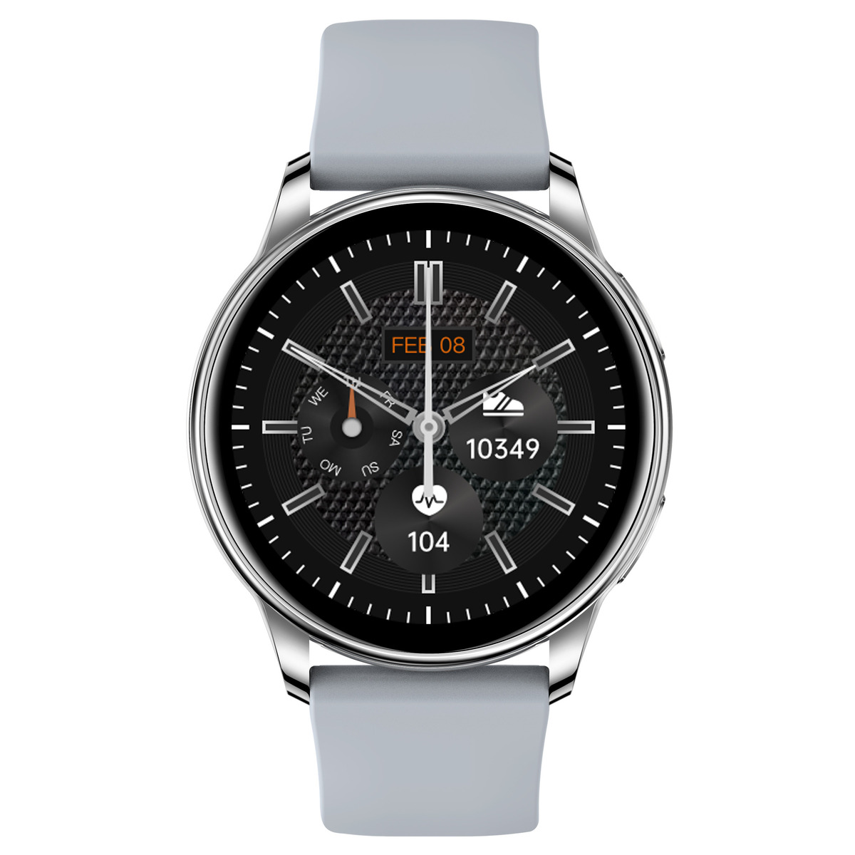 Жіночий смарт-годинник UWatch Smart Melisia Silver Rubber 44 мм, 2 ремінці — фото 3
